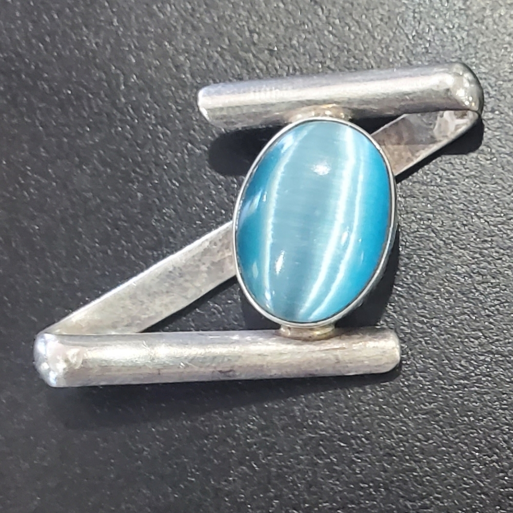 Necklace Pendant Sterling Silver 925 Natural Stone (BLUE)